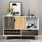 Mid Century Buffet Sideboard Wooden Storage Cabinet with Shelves